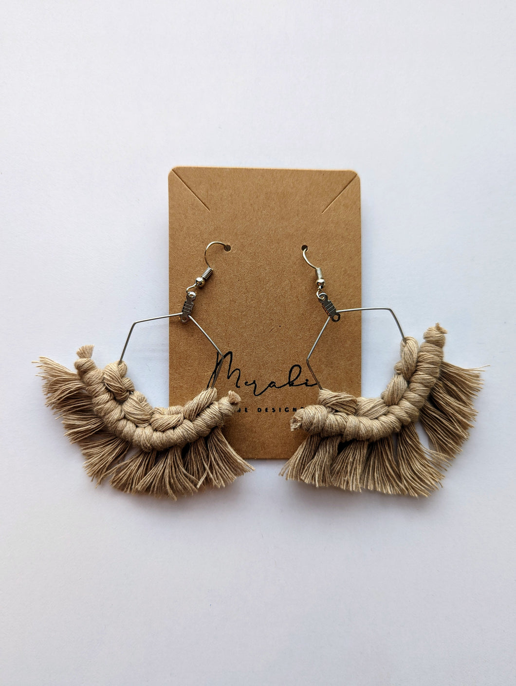 Handmade macrame fringe earrings